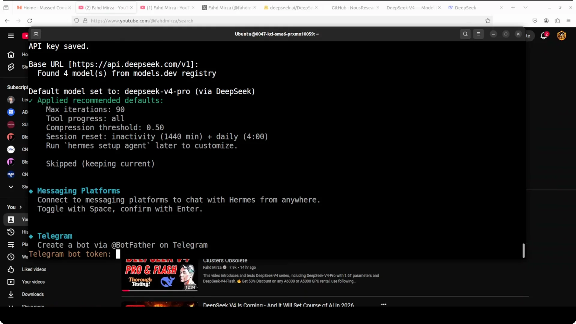 DeepSeek V4 Pro, Hermes Agent & Telegram: Mobile Bug Fixing Guide screenshot 5