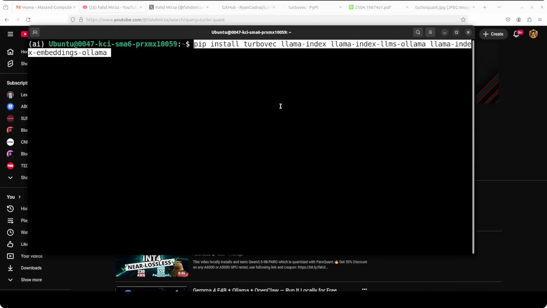 Turbovec: Exploring Google's TurboQuant with Ollama screenshot 3